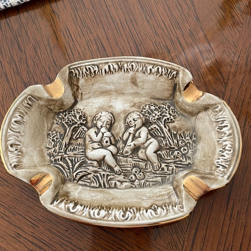 Vintage Capodiamonte Italian Ashtray Made in Italy 🇮🇹